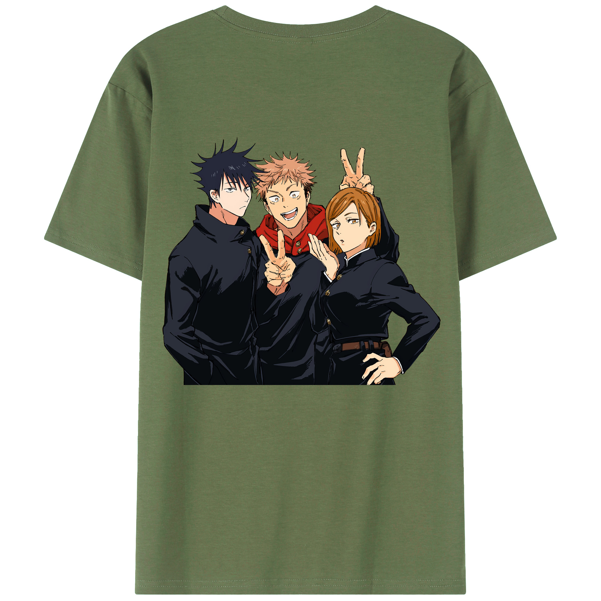 （画像用） 呪術廻戦 Jujutsu Kaisen 綿100％ メンズ半袖Tシャツ（バックプリント） 通気性